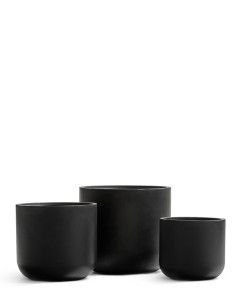 Кашпо TREEZ ERGO, Закруглённый цилиндр, Антрацит