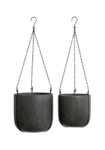 Кашпо TREEZ Effectory, Beton, Чаша подвесная, Тёмно-серый бетон