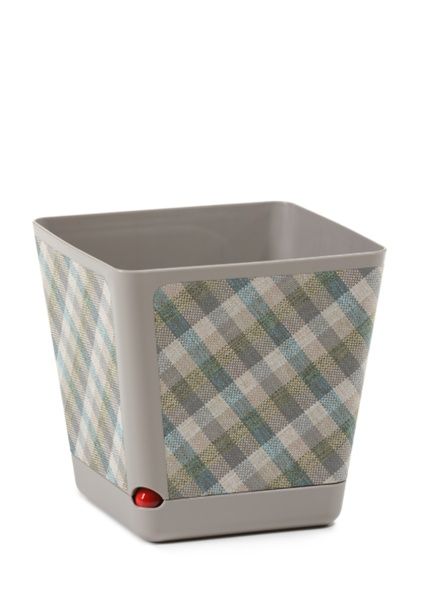 Кашпо KORA textil серо-коричневый в клетку