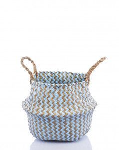 Корзина малая голубой зигзаг