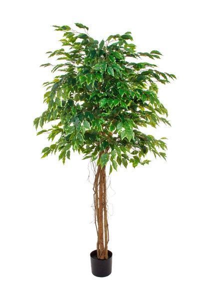 Дерево искусственное в кашпо "Фикус Лиана пестрый", Н180 см, 1680 листьев