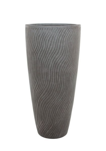 Кашпо Nobilis Marco "Sand Waves dark grey Vase" (файкостоун), D47хH99,5 см