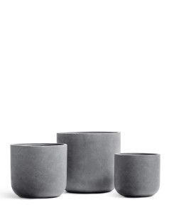 Кашпо TREEZ ERGO, Закруглённый цилиндр, Светло-серый камень