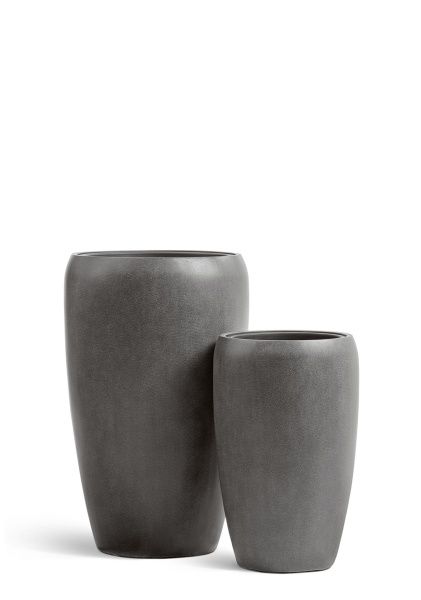 Кашпо TREEZ Effectory, Высокий округлый конус, Тёмно-серый бетон