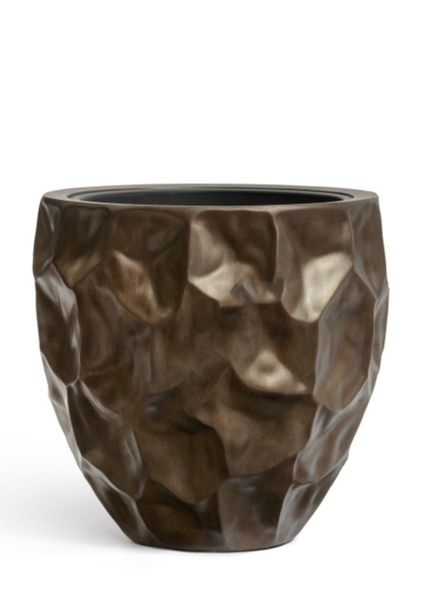 Кашпо TREEZ Effectory, Округлая чаша Design Crumple, Чернёная бронза