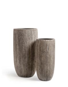 Кашпо TREEZ Effectory, Высокий округлый конус, Белёный дуб