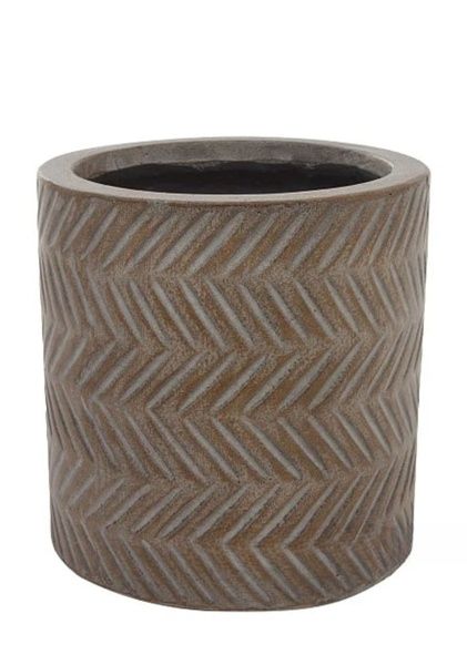 Кашпо Nobilis Marco "Fishbone fossil wood Cylinder" (файкостоун), D22хH22 см