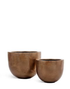 Кашпо TREEZ Effectory, Низкая конус-чаша, Тёмное матовое золото