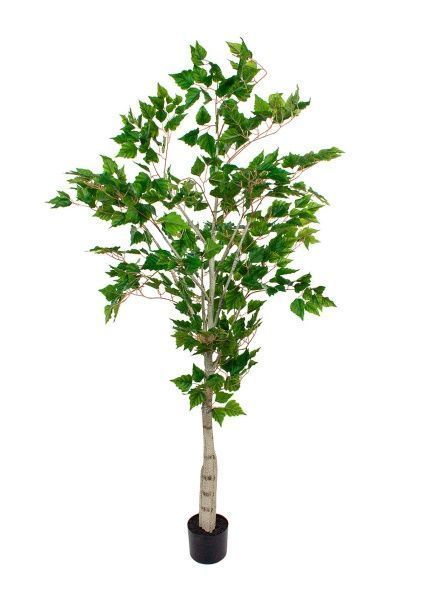Дерево искусственное в кашпо "Береза", H152 см, 555 листьев
