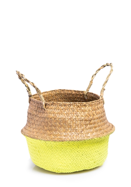 Корзина большая желтый/крафт