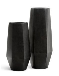 Кашпо TREEZ Effectory, Высокий многогранник, Антрацит