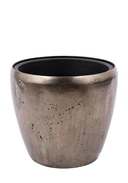 Кашпо Nobilis Marco Pa-silverbrown Round, Бронза