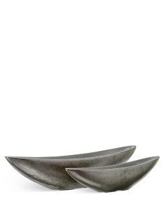 Кашпо TREEZ Effectory, Ваза-Лодка, Стальное серебро