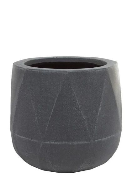 Кашпо Nobilis Marco "Diamond white grey Jar" (файкостоун), D29хH26 см