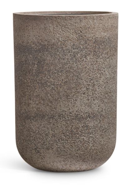 Кашпо TREEZ ERGO, Высокий округлый цилиндр, Песок серый беж