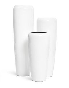 Кашпо TREEZ Effectory, Высокий конус, Белый глянцевый лак