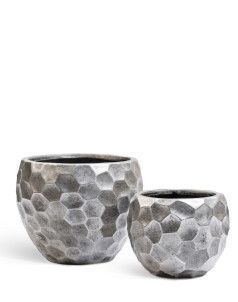 Кашпо TREEZ ERGO, Полусфера, Состаренное серебро