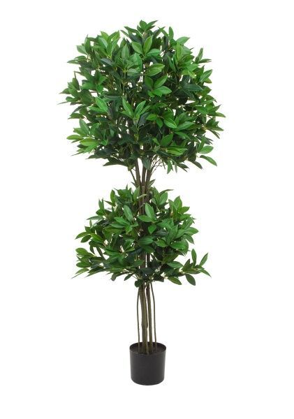 Дерево искусственное в кашпо "Балеарский Самшит", Н152 см, 2 головы, 1500 листьев