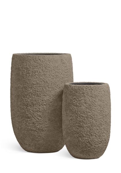 Кашпо TREEZ Effectory, Terra, Высокая чаша, Тёмный беж