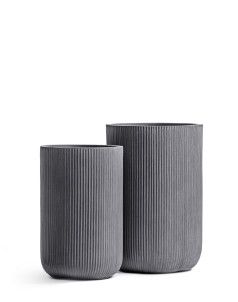 Кашпо TREEZ ERGO, Высокий цилиндр, Дымчато-серый бетон