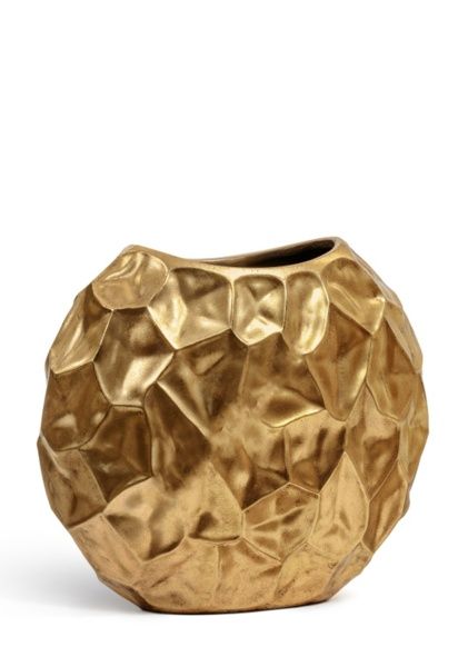 Кашпо TREEZ Effectory, Плоская сфера, Сусальное золото