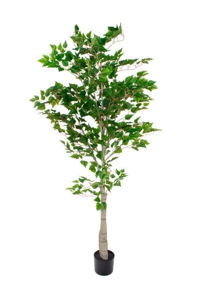 Дерево искусственное в кашпо "Береза", H183 см, 825 листьев