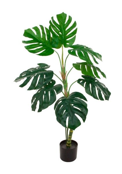Растение искусственное в кашпо "Монстера Сплит", H100 см, 8 листьев