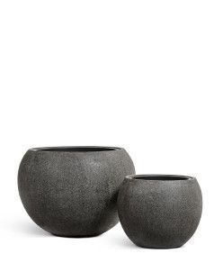 Кашпо TREEZ Effectory, Большая полусфера, Тёмно-серый камень