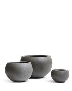 Кашпо TREEZ Effectory, Полусфера, Тёмно-серый бетон