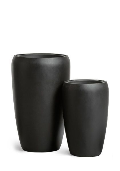 Кашпо TREEZ Effectory, Black Stone, Высокий округлый конус, Антрацит