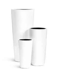 Кашпо TREEZ Effectory, Конус, Белый глянцевый лак