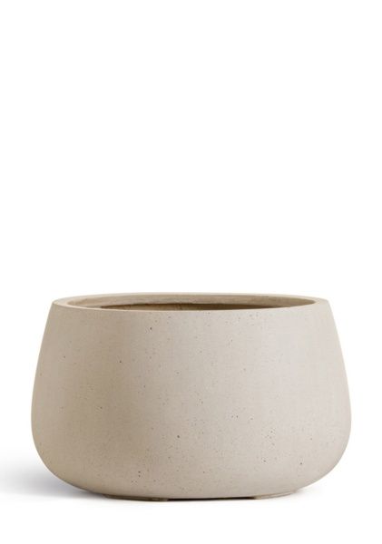 Кашпо TREEZ Effectory, Beton, Низкая Design чаша, Белый песок