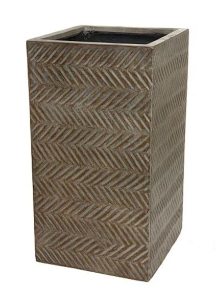 Кашпо Nobilis Marco "Fishbone fossil wood Column" (файкостоун), 33х33хH60 см