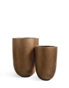 Кашпо TREEZ Effectory, Высокий конус-чаша, Тёмное матовое золото