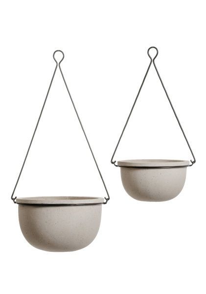 Кашпо TREEZ Effectory, Beton, Полусфера подвесная, Белый песок