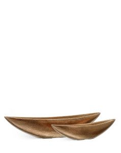 Кашпо-ваза TREEZ Эффектори Металл Лодка Тёмное матовое золото в-15 см, ш-13,5 см, д-65 см 4/4