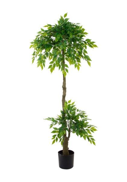 Дерево искусственное в кашпо "Фикус Бенджамина", Н180 см, 2 головы, 1116 листьев