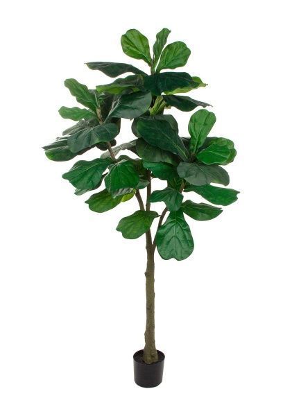 Дерево искусственное в кашпо "Фикус Лирата", Н183 см, 45 листьев