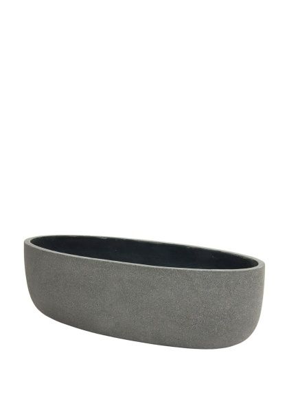 Кашпо Nobilis Marco "Plain rough grey Oval" (файкостоун), 86х32хH28 см
