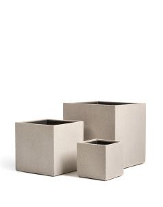 Кашпо TREEZ Effectory, Куб, Белый песок