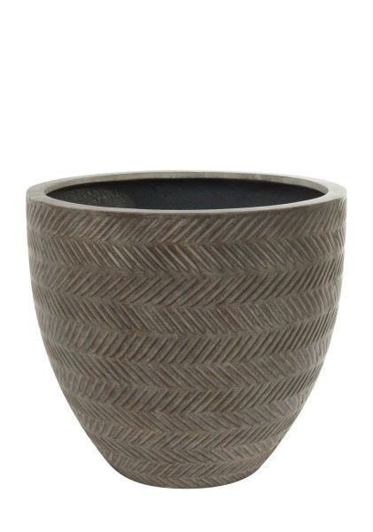 Кашпо Nobilis Marco "Fishbone fossil wood Round" (файкостоун), D60хH53 см