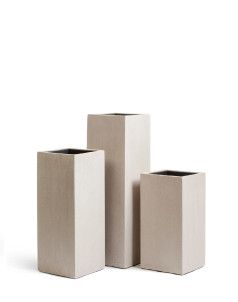 Кашпо TREEZ Effectory, Высокий куб, Белый песок