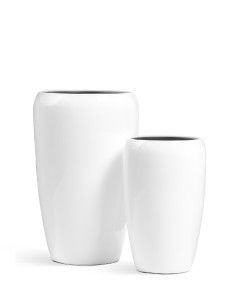 Кашпо TREEZ Effectory, Высокий округлый конус, Белый глянцевый лак