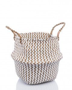 Корзина большая белый зигзаг