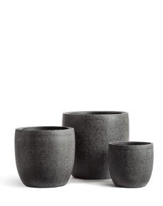 Кашпо TREEZ Effectory, Округлый конус, Тёмно-серый камень