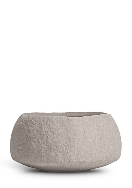 Кашпо TREEZ Effectory, Organic, Низкая чаша, Серый ледник