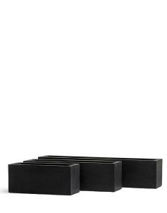 Кашпо TREEZ ERGO, Узкий низкий прямоугольник, Антрацит