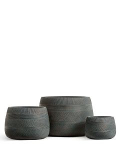 Кашпо TREEZ ERGO, Низкая чаша, Окись с медной патиной