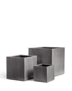 Кашпо TREEZ Effectory, Куб, Темно-серый бетон