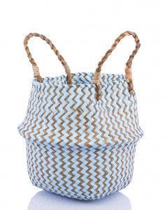 Корзина большая голубой зигзаг